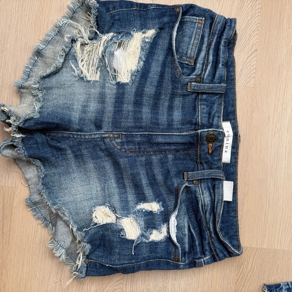 Eunina Distressed Blue Jean Shorts